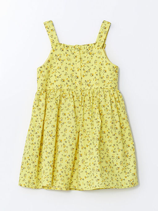 Kare Yaka Puantiye K?z ?ocuk Elbise