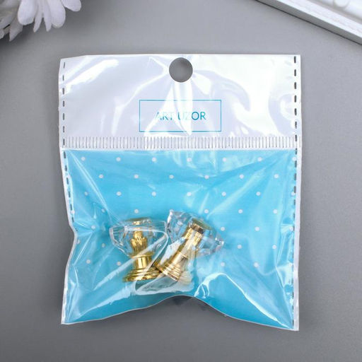 Цена за 2 шт. Ручка для шкатулки металл Кристалл 2,2х2,2х2,2 см - Арт узор фото 5