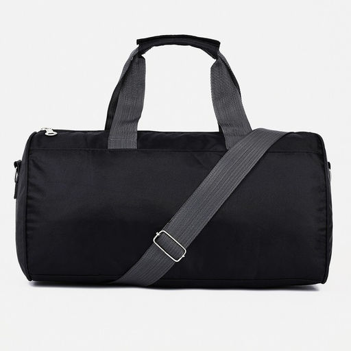 Сумка спортивная на молнии, длинный ремень, маленький размер, с принтом, чёрная/синяя