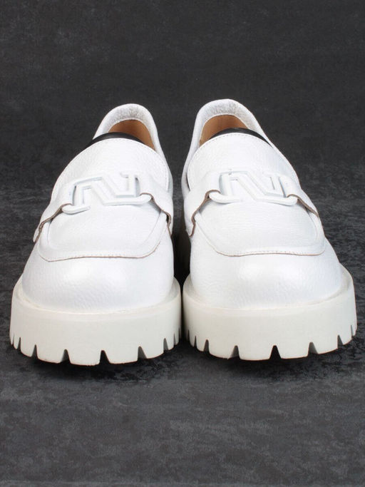 03-HP9967B WHITE Лоферы женские (натуральная кожа)