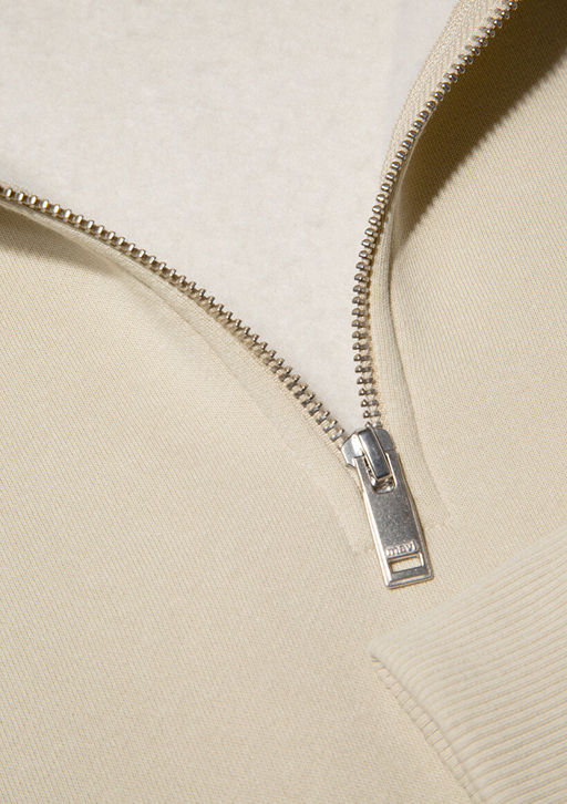 Dik Yaka Bej Sweatshirt - Mavi фото 6
