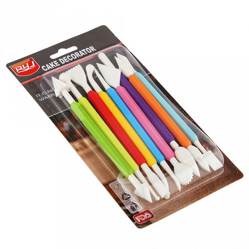 Инструмент для моделирования кондитерских украшений Скульптор 9 предметов, 16,5-17,3см, двухсторонние наконечники, пластик, цвета микс, в блистере (Китай) - Домашняя мода фото 2