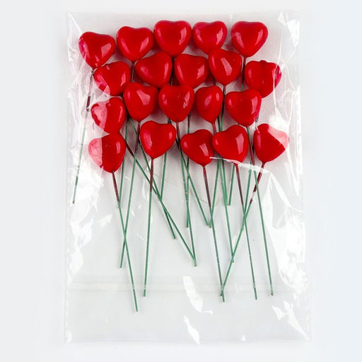 Цена за 2 шт.Набор топперов на проволоке Сердце, набор 20 шт., размер 1 шт.  2.5?1.6?8.5 см