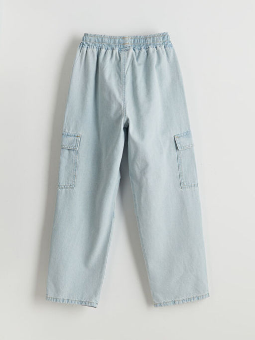 Beli Lastikli Erkek ?ocuk Kargo Jean Pantolon