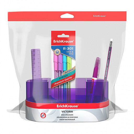 Цена за 1 шт. Набор настольный пластиковый ErichKrause® Victoria, Standard, сиреневый  фото 3