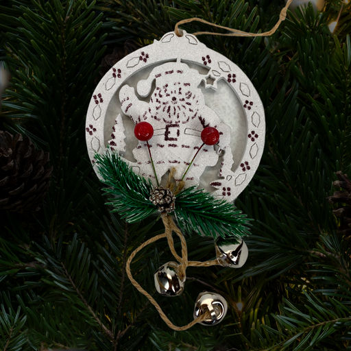 Новогодняя ёлочная игрушка с колокольчиками Дед Мороз - Super bat фото 2