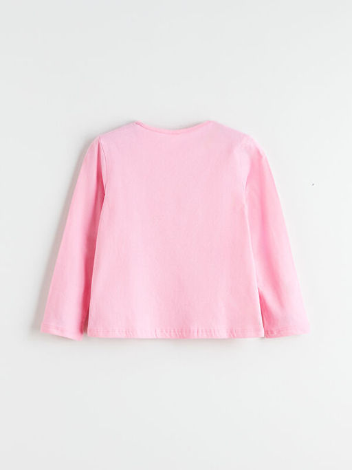 Bisiklet Yaka Bask?l? K?z ?ocuk Ti??rt