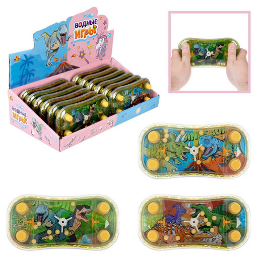 Водные игры. Водный тетрис забрось мячики парная "Динозавры" 18х3х9см, 4 вида в асс., арт.Т26512 /12