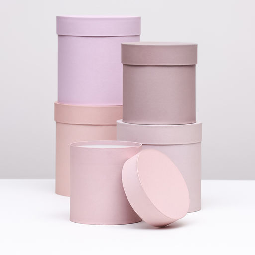 Набор шляпных подарочных коробок 5 в 1 Пудра,20?20?20?13.5?13.5?13.5 см - UPAK LAND фото 2