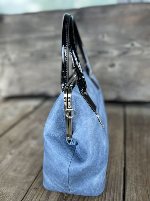 Женская сумка из эко кожи с ручками 0024 Голубой - Cidirro фото 6