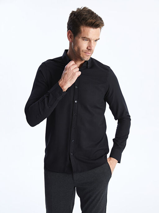 Slim Fit Uzun Kollu Oxford Erkek G?mlek - Waikiki фото 2