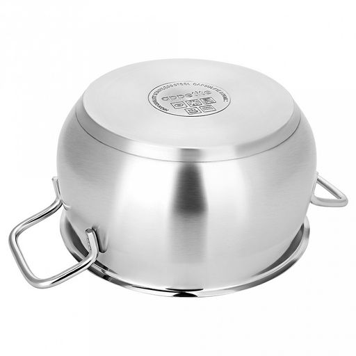 Кастрюля из нержавеющей стали "Tessi" 1,8л, д13см, h10см, стеклянная крышка, подарочная коробка, "Appetite" (Китай) Подходит для индукционных плит