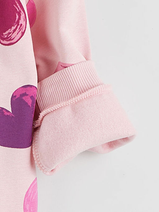 Kalp Bask?l? K?z ?ocuk Sweatshirt