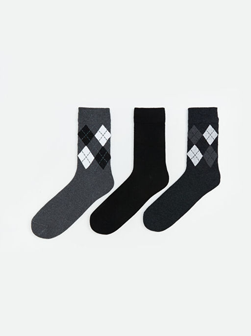 Desenli Erkek Soket ?orap 3l?