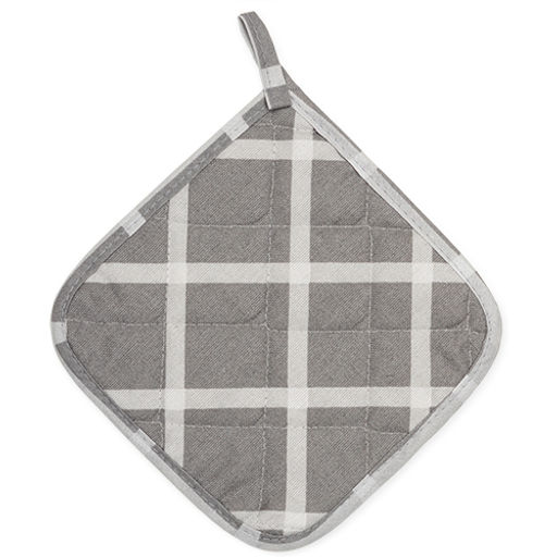 Прихватка квадратная 20х20 , стеганая, рогожка, 100 % хлопок, Клетка виши бежевый ОП - Традиция фото 2