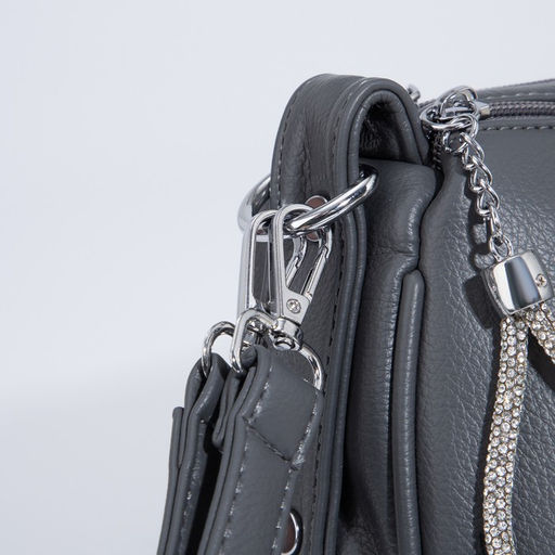 Сумка-багет на молнии, цвет серый - Simaland фото 6