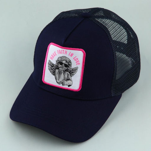 Кепка женская с сеткой «Ангел», синяя, р-р 56