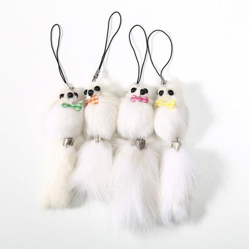 Цена за 12 шт. Брелок для ключей на подвеске Пушистик. Мышонок белый, на сумку, рюкзак, 8.5?3.5?3.5 см, МИКС - Simaland фото 6