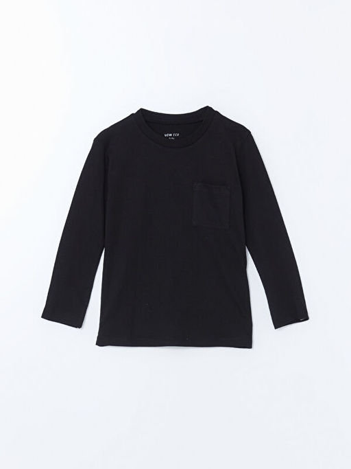 Bisiklet Yaka Uzun Kollu Basic Erkek Bebek Ti??rt