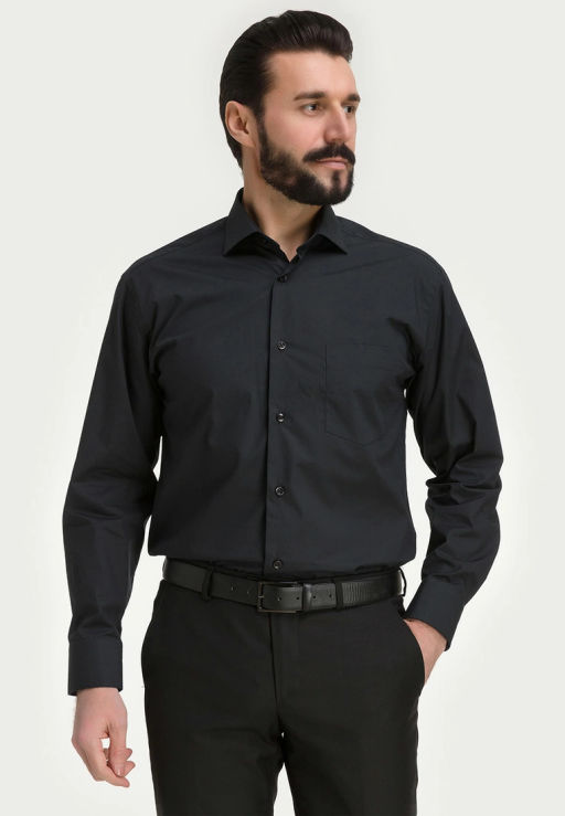 Сорочка мужская длинный рукав GREG 340/119/BLK