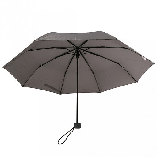 Зонт механический Моно с серебром ткань эпонж (полиэстер), 8 лучей, д/купола 92см, 3 сложения, 23,5см в сложенном виде, ручка с антискользящим покрытием, серый с серебряной нитью, 286гр (Китай) - Домашняя Мода фото 3