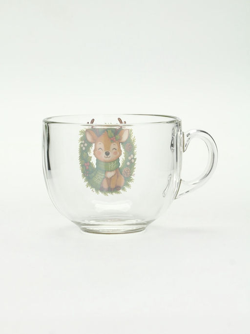 Кружка стеклянная новогодняя «Оленёнок», 500 мл