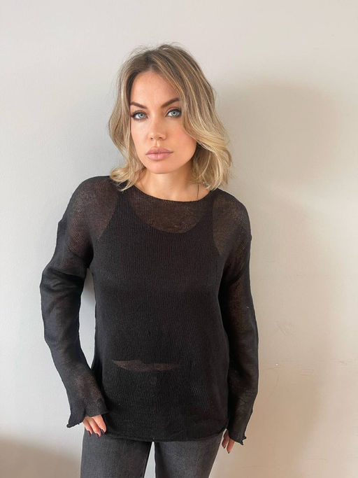 K11952 Джемпер с майкой (вязаный трикотаж) ЧЕРНЫЙ