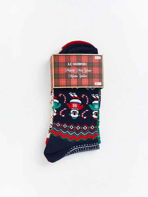 Y?lba?? Temal? Desenli Erkek 3l? Soket ?orap