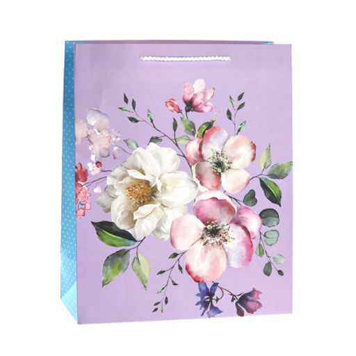 Цена за 12 шт. Пакет подарочный 18x23x10см Цветы / 5101M /уп 12/720/ - ГалеонТрейд фото 5