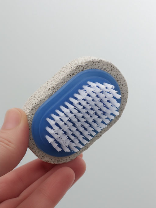 Цена за 2 шт. Пемза для педикюра, с щёткой, 6.5 см, в коробке, МИКС