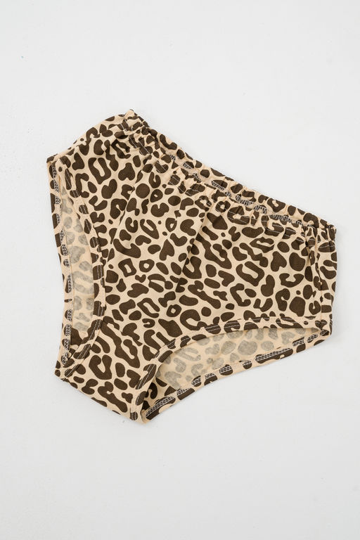 Трусы женские из кулирки леопард песочный