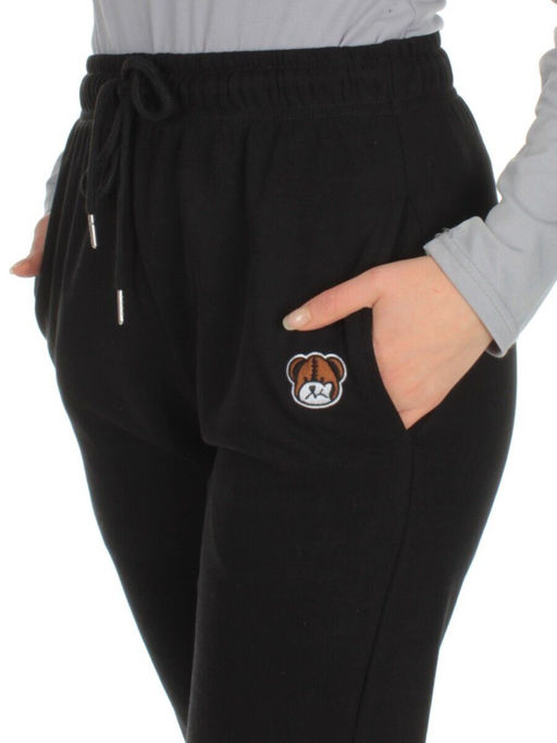 Q-05 BLACK Брюки спортивные женские (85% хлопок, 15% полиэстер)