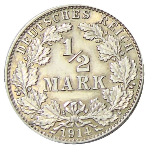 1/2 марки 1914 года J Германия