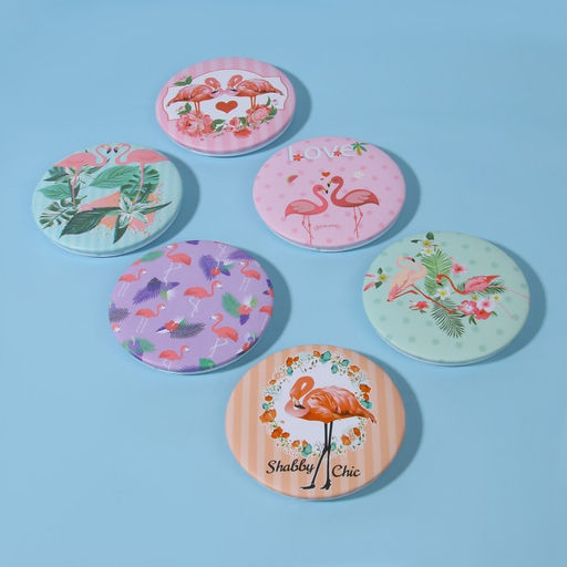 Зеркало складное «Flamingo Love», d=7.5 см, рисунок МИКС