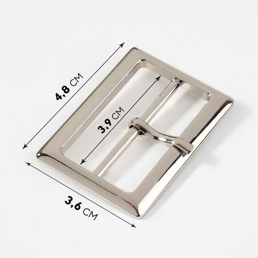 Пряжка для ремня, 4.8×3.6 см, 39 мм, цвет серебряный