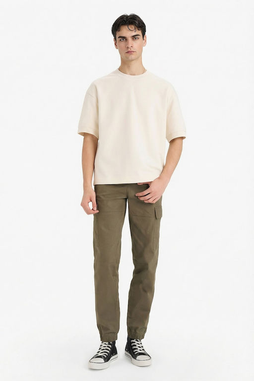 Regular Jogger Kargo Cepli Gabardin Pantolon