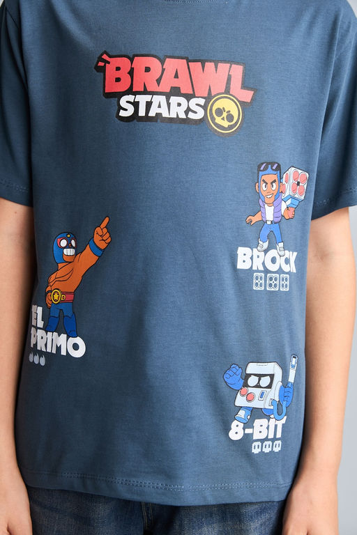 %100 Pamuk Brawl Stars Lisansl_ Regular Fit K_sa Kollu Ti__rt Erkek _ocuk - Defacto фото 4