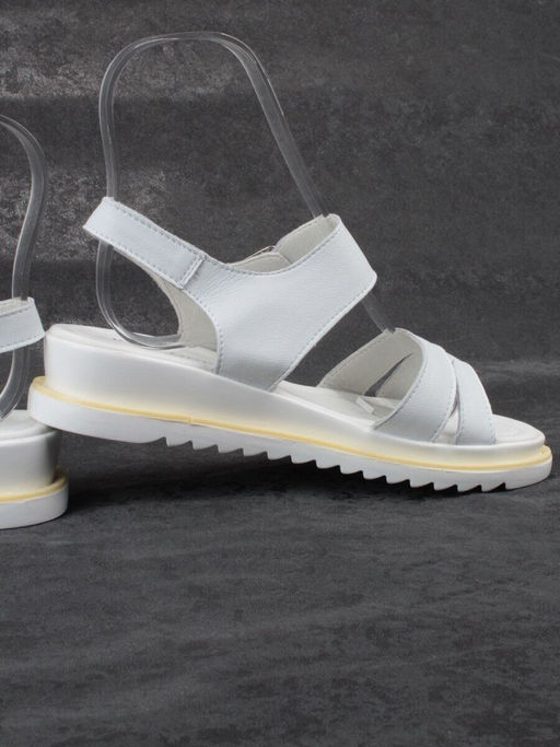 08-PEXL76-1 WHITE Босоножки женские (натуральная кожа)