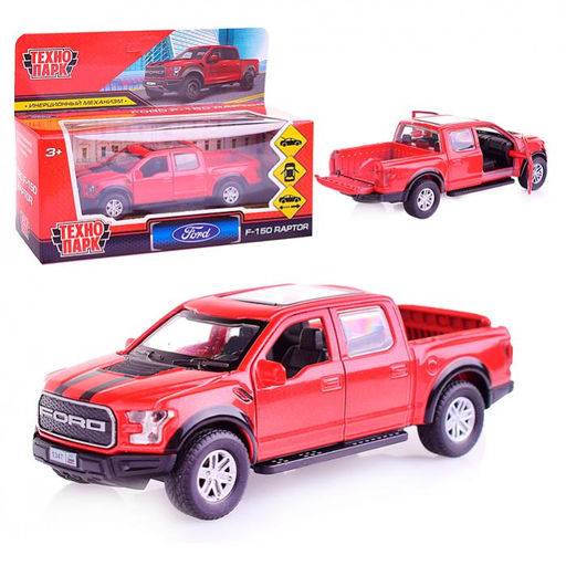 . Модель "Ford F150 Raptor" металл 12 см, двери, багаж, инерц, красный, арт.F150RAP-12-RD