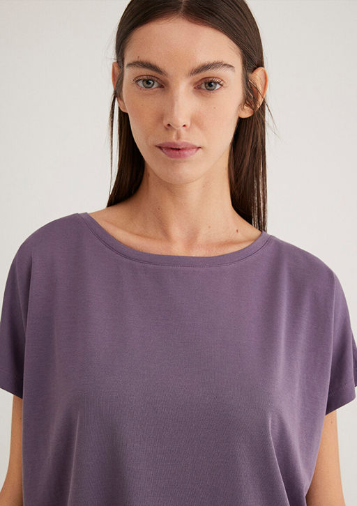 Lux Touch TENCEL TM Mor Modal Basic Tisort - Mavi фото 6