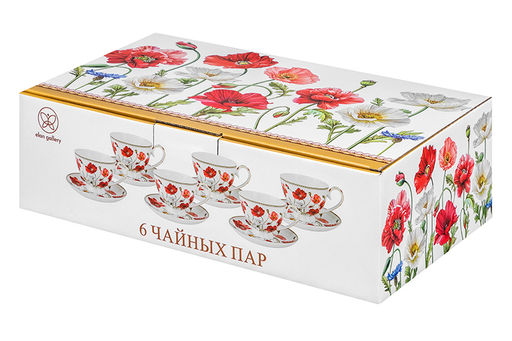 Чайн. наб. 12 пр. 300 мл Маки на ножке, NEW BONE CHINA - Elan gallery фото 18