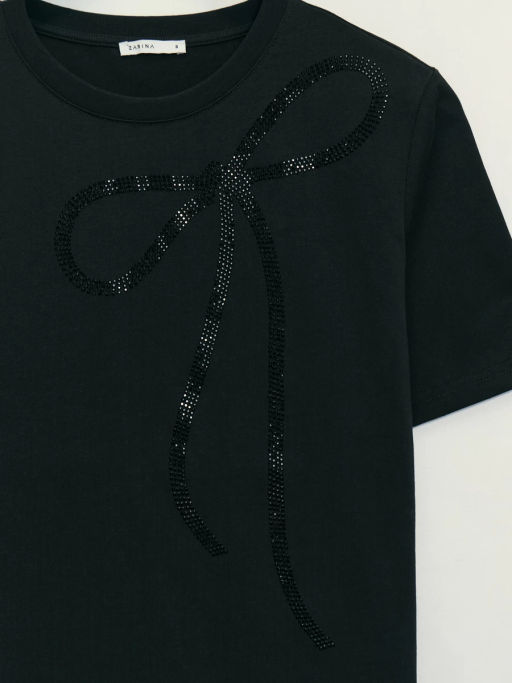 Футболка с бантом из блесток / Zarina