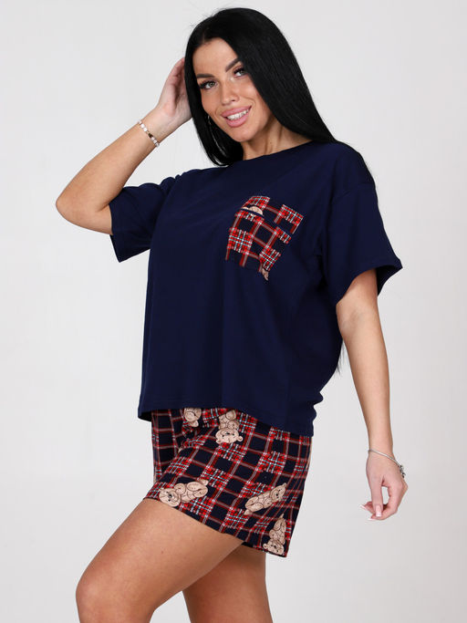 3124-ДК ДОМАШНИЙ КОСТЮМ (шорты) (Темно-синий) - А-дина фото 5