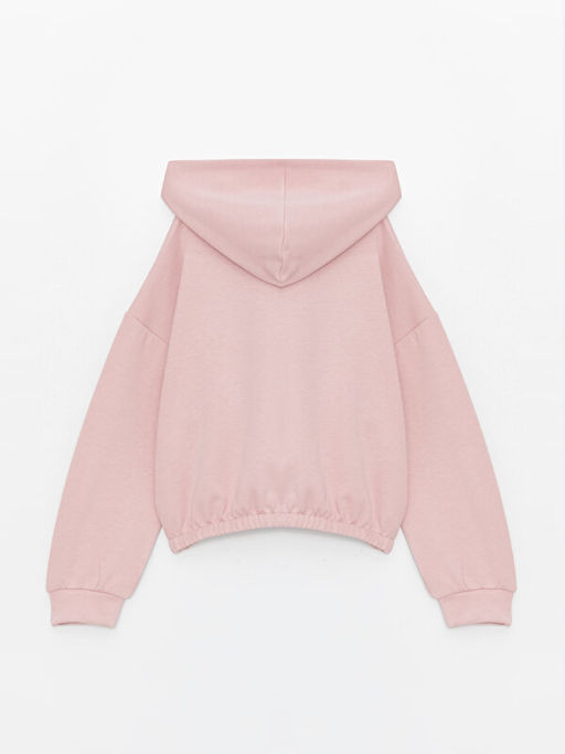 Kap??onlu Bask?l? Uzun Kollu K?z ?ocuk Fermuarl? Sweatshirt - Waikiki фото 2