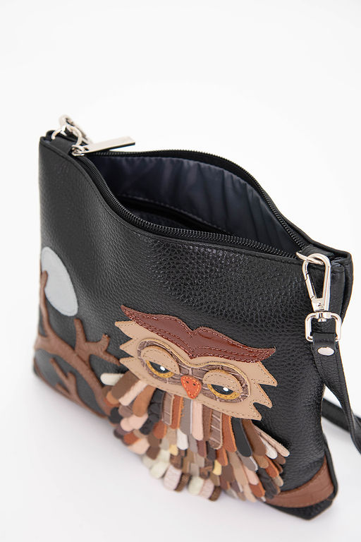 Сумка с аппликацией ДС-310-92 черный - Protege фото 5