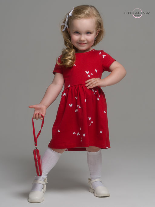 Платье Лето беленькие сердечки