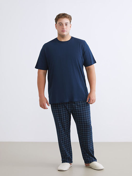 B?y?k Beden Standart Kal?p Ekose Erkek Pijama Alt