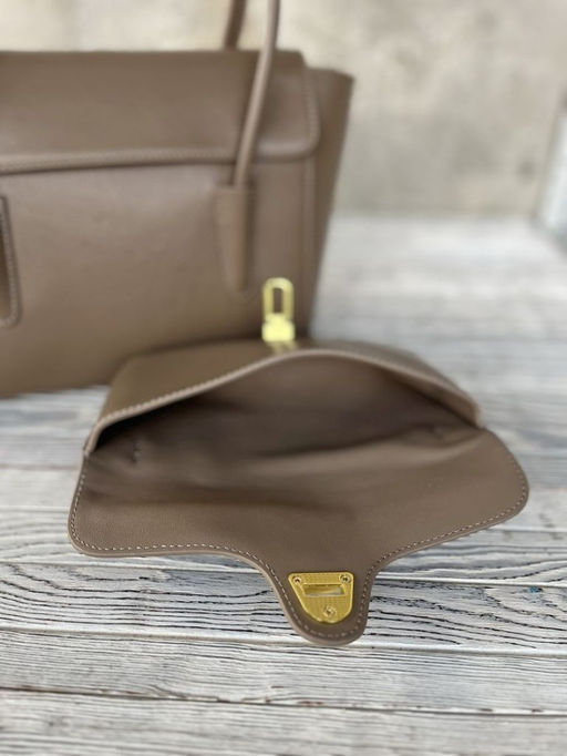 Женская кожаная сумка с клатчем 509286 Хаки