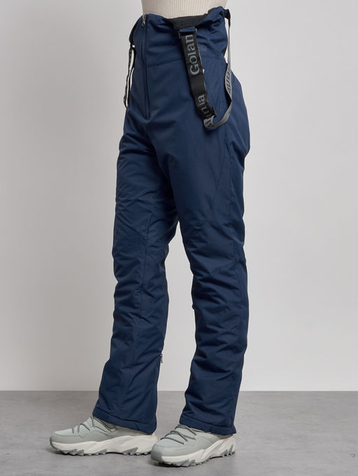 Полукомбинезон с высокой посадкой женский зимний темно-синего цвета 7605TS - Colannia фото 10