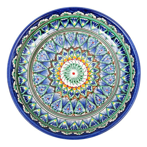 Ляган узбекский Риштанская керамика «Узоры», d=25 см, синий, МИКС